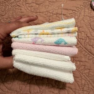 Baby Washcloth Set - Pastel White, Pink & Multicolor